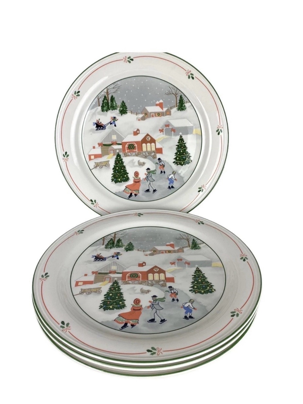 Sango Silent Night 3900 Dinner Plates Set 4  Joan Luntz 10 3/4” Korea Christmas